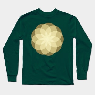 Geometric Flower of Circles (Cream) Long Sleeve T-Shirt